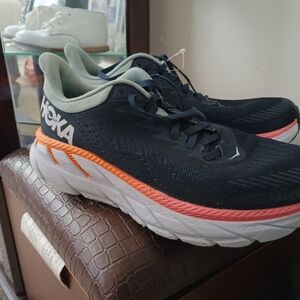 Hoka Black and Orange Running Shoes